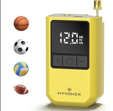  Portable Electric Ball Pump - Ultra Fast Inflation, with Digital LCD Yellow
