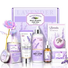 Gifts for Women, Lavender Spa Bath and Body Gift Set