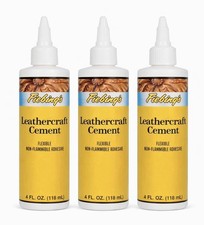 Fiebing's Leathercraft Cement 4oz Leather Glue Adhesive 3 PACK 