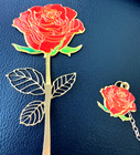 NEW Rose Bookmark with Flower Pendant, Metal Book Page Holder for Book Lovers — photo 2