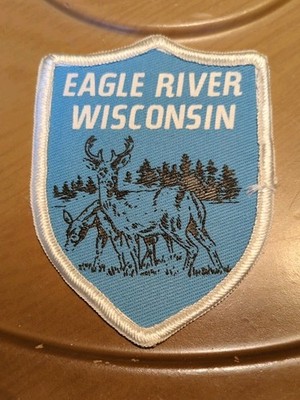 Eagle River Wisconsin Patch Sew On New Unused Blue Deer Buck