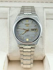 Vintage Seiko 5 7009 Men's wrist watch Automatic Watch|Gray Dial|Day-Date