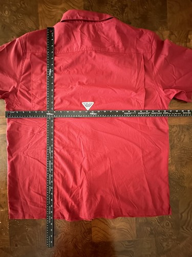 Columbia PFG Fishing Shirt Omni Shade Mens XXL Button Down Dark Red - Picture 4 of 7