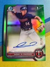 2022 Bowman Chrome DANNY DE ANDRADE Minnesota Twins Green Refractor Auto #/99