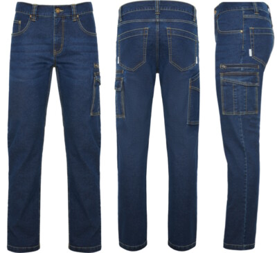 Stretch Jeanshose Denim Bundhose Jeans Arbeitshose Berufsbekleidung Herren Hose