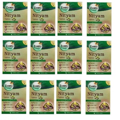 Zandu Nityam Tablets (12 Pack X 10)  Total 120 Tablets