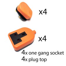 Heavy duty High impact Extension Lead Trailing Socket End plug top 13 amp rubber