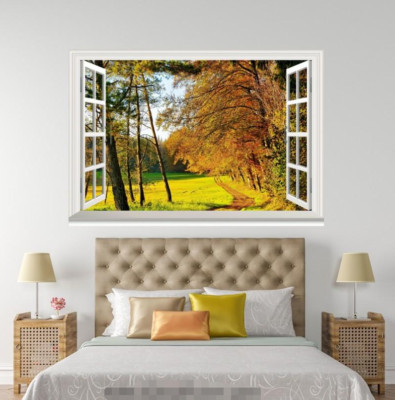 3D Herbst Wald 584 Offen Windows WallPaper Wandbilder Mauer Druck Deco Carly