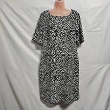 Talbots Workwear Formal Animal Print Sheath Dress Women Size 14 Back Zip