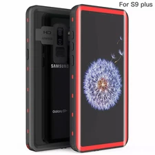 For Samsung Galaxy S9 Red Waterproof Case Cover Shockproof Screen Protector
