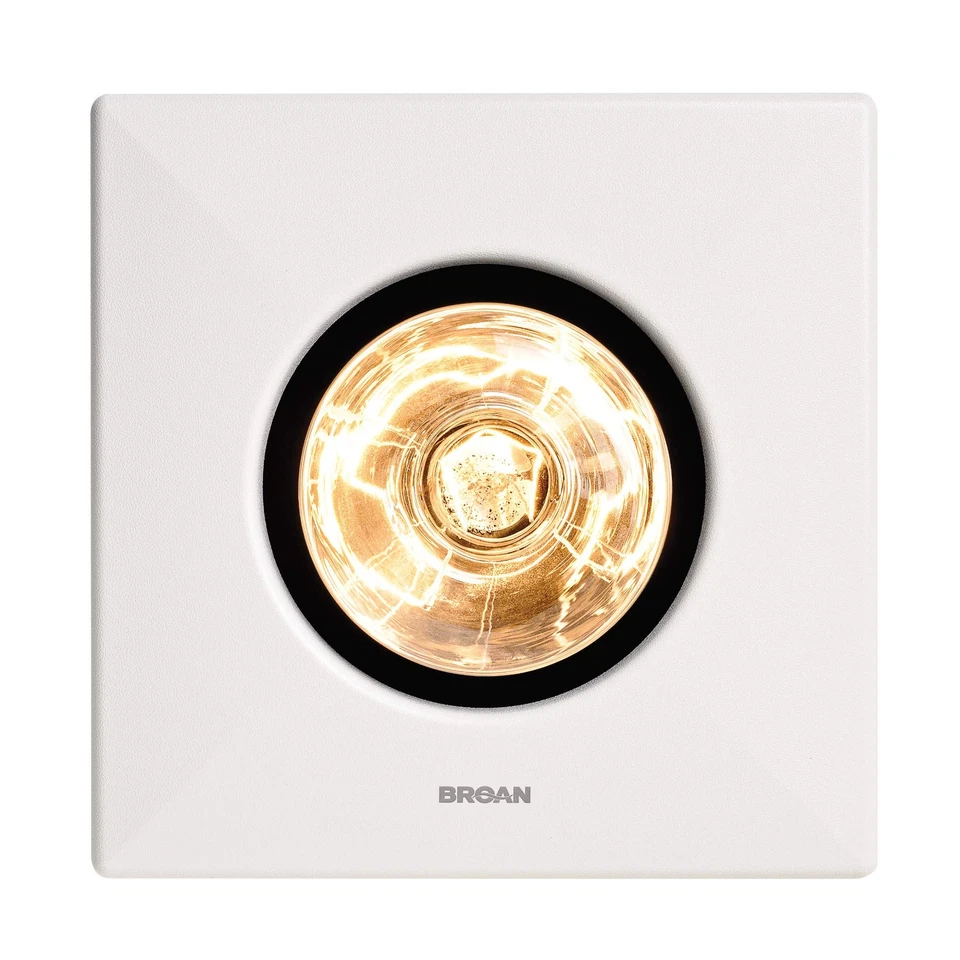 Broan Bulb Heater and Fan Combo 250 Watt Infrared Bathroom Heater White Grille - Image 3 of 4