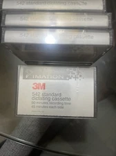 Imation 542 90 Minute Standard Dictating Cassette tape lot of 3 Tapes NOS