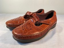 SAS Roamer Shoes Women's Brown Leather Slip On Loafer Tripad Comfort - US 10