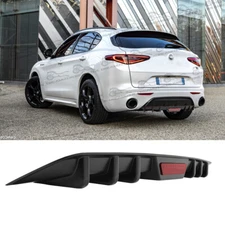 Car Rear Diffuser 6-Fins Bumper Lip Splitter Spoiler Wing For Alfa Romeo Stelvio