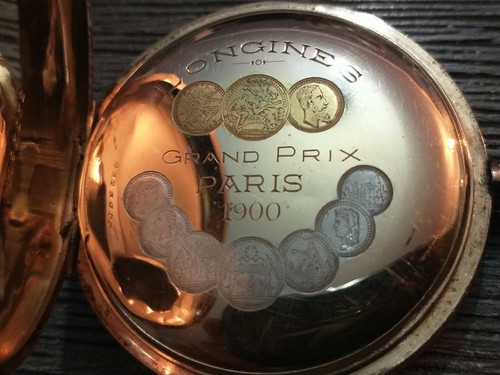 Solid 14K Gold Longines Grand Prix Paris 1900 Pocket Watch "Working Condition" - Picture 3 of 12