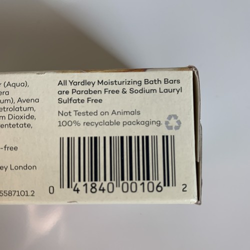 Moisturizing Bath Bar Yardley London Soap 2 Creamy Coconut & 1 Oatmeal & Almond - Picture 6 of 12
