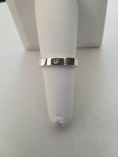(CERTIFIED) 0.04CT BRILLIANT CUT DIAMOND BAND RING 925 STERLING SILVER SIZE 6.75 - Afbeelding 10 van 12
