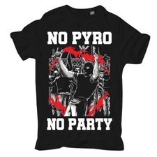 Herren T-Shirt NO PYRO NO PARTY Ultras Stadion Fussball auswärts Heimspiel