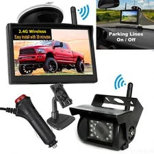 2.4G Wireless 5" Monitor ccd Backup Camera 12-24v For Truck Reverse Rear View