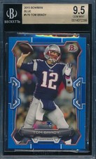 TOM BRADY 2015 BOWMAN BLUE #/99 BGS 9.5 GEM MINT CARD #V70!  POP 1!