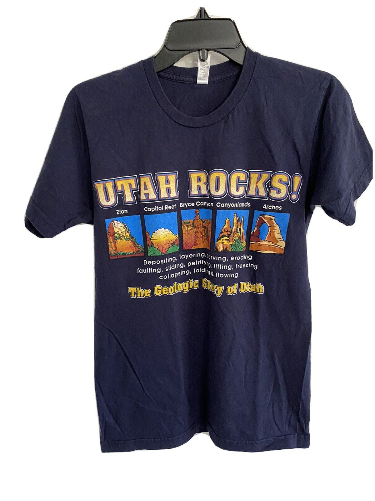 Utah Rocks! T-Shirt - The Geologic Story of Utah Zion, Bryce Canyon, Arches, Etc