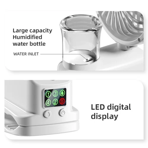 Mini Clip on Fan with Misting Feature 4 Speed Settings for Home and Office Use