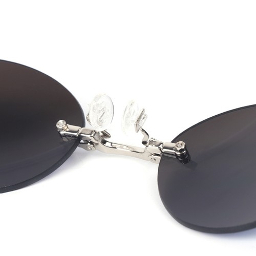 Clip On Nose Glasses Round Rimless Morpheus Sunglasses Mini Frameless Eyeglasses - Picture 5 of 13