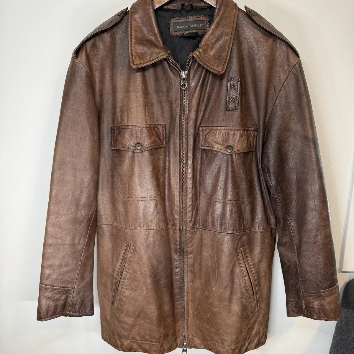 banana republic leather bomber jacket products for sale | eBay