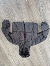 Black Cropped Hooded Puffer Jacket Size Small From H&M. Good Pre Owned Condition