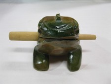 Vintage Wood Carved Frog Guiro Croaker Sound Rasp Percussion Instrument Toy 4  
