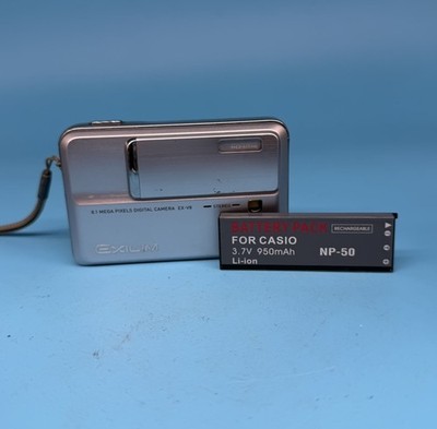 Casio Exilim EX-V8 8.1MP Digital Camera, Silver - Tested