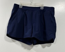 Land's End Navy Blue Swim Shorts Size14 Built in Panty 3" Inseam