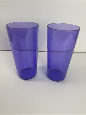 Tupperware Sheerly Elegant Acrylic 14oz Tumblers Cups Sheer Purple Set Of 2