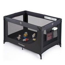 Portable Crib Baby Playpen with Mattress and Carry Bag Black