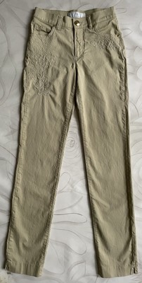 Dismero Pants sz 26 Tan Tonal Embroidery 5 Pockets Vermoda SpA 27 x 31.75 Italy