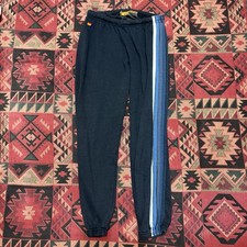 RARE Aviator Nation Stripped Sweatpants Joggers Blue Youth XL  FLAWS IN PHOTOS