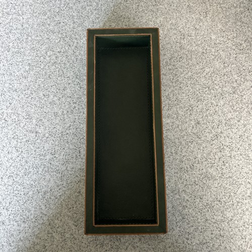 ¡NUEVO! Pottery Barn Caja Abierta Gia Cuero Escritorio Accesorios Colección - Verde - Imagen 4 de 13