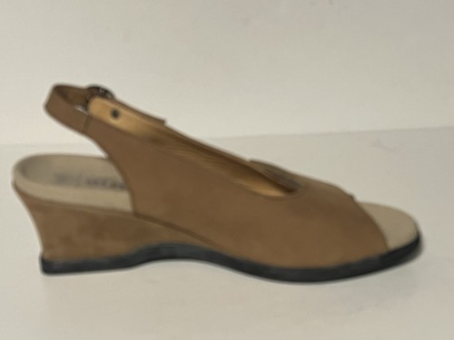 Mephisto Air-Relax Genuine Nubuck Leather Wedge Heel Sandal Women Size 9 40 New - Afbeelding 8 van 15