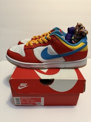 Nike Dunk Low QS LeBron James Fruity Pebbles DH8009-600 Men's Size 9 Pre-Owned