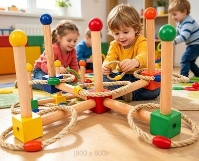 Premium Ring Toss Game Set for Kids & Adults - Includes 5 Rope Gift -&==##