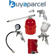 Einhell Air Compressor 5PC Tool Kit Tyre Inflator Spiral Air Hose Accessory Set