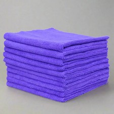 Image of 10 Pack Premium Seamless Edge Microfibre Cloths 40x40cm Various Colour Reusable