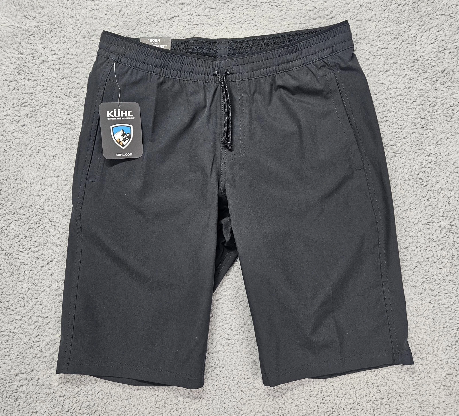 Kuhl Freeflex Men's M Black Stretch Drawstring Hybrid 12" Gym Hiking Shorts 5257