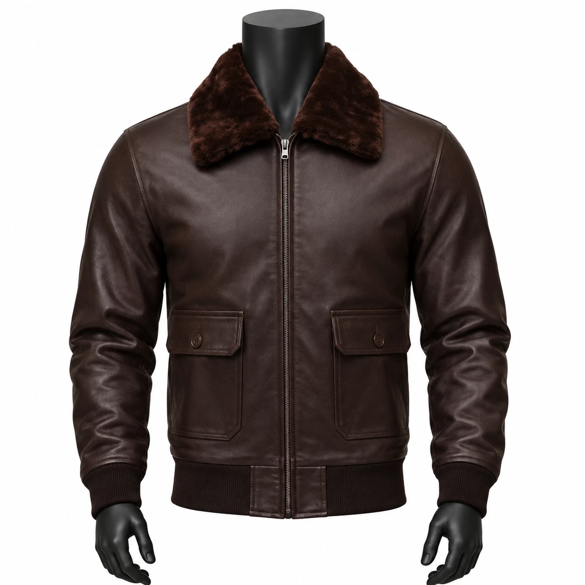 navy leather flight jacket products for sale | eBay