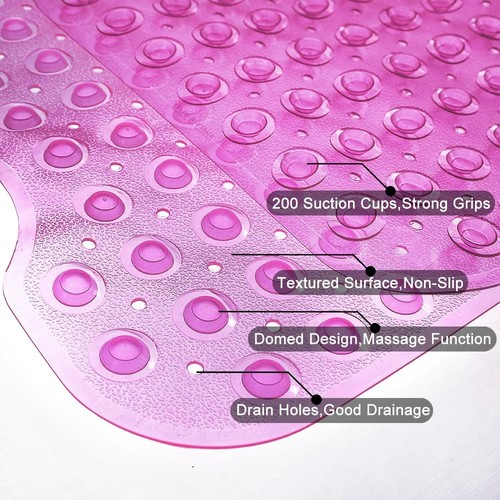 Bathtub Mats for Shower Tub Non-Slip Bath Mat 39 x 16 Inch Extra Long Shower ... - Picture 2 of 6