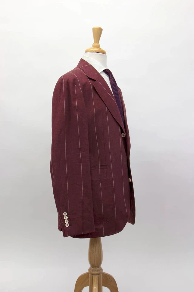 NWT$6495 Brunello Cucinelli Men Sartoria Solomeo Pinstripe 2Pc Suit 50/40US A258 - Image 4 of 4