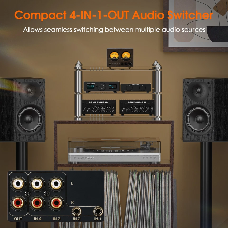 3-Zonen-Stereo-Cinch-Audio-Umschalter Selector Vorverstärker Kopfhörerverstärker - Bild 3 von 4