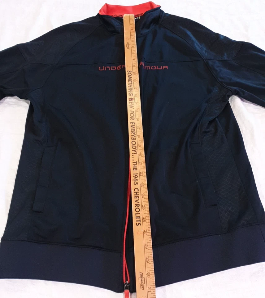 Chaqueta Under Armour Strength cremallera completa para hombre XXL negra naranja ajuste ceñido respirar Foto 4 de 4
