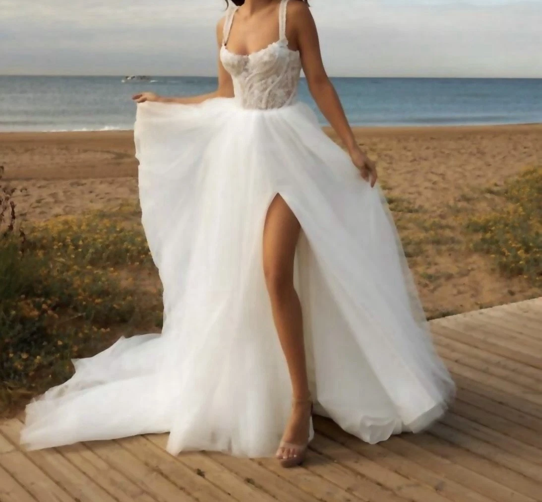 beige beach wedding dresses Straps & Spaghetti Straps for sale COLOUR:Black/Pearl