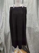NWT Adrianna Papell Black Textured Wide Leg Pull On Pant Size M